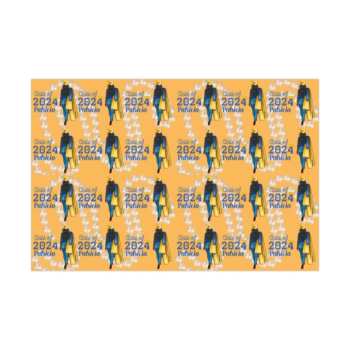 2024 Graduates Blue and Gold Wrapping Paper – PNK Boutique