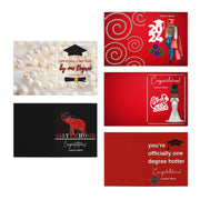 Custom Graduation Red and White Multi-Design Greeting Cards (5-Pack)