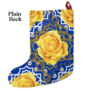 Personalized Blue and Gold Christmas Stocking