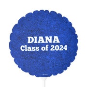 Personalized Blue and White  Graduation Mylar Balloons 11"