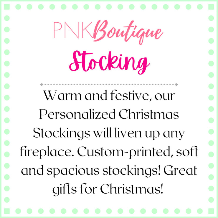 Personalized Signature 2 Pink and Green Christmas Stocking