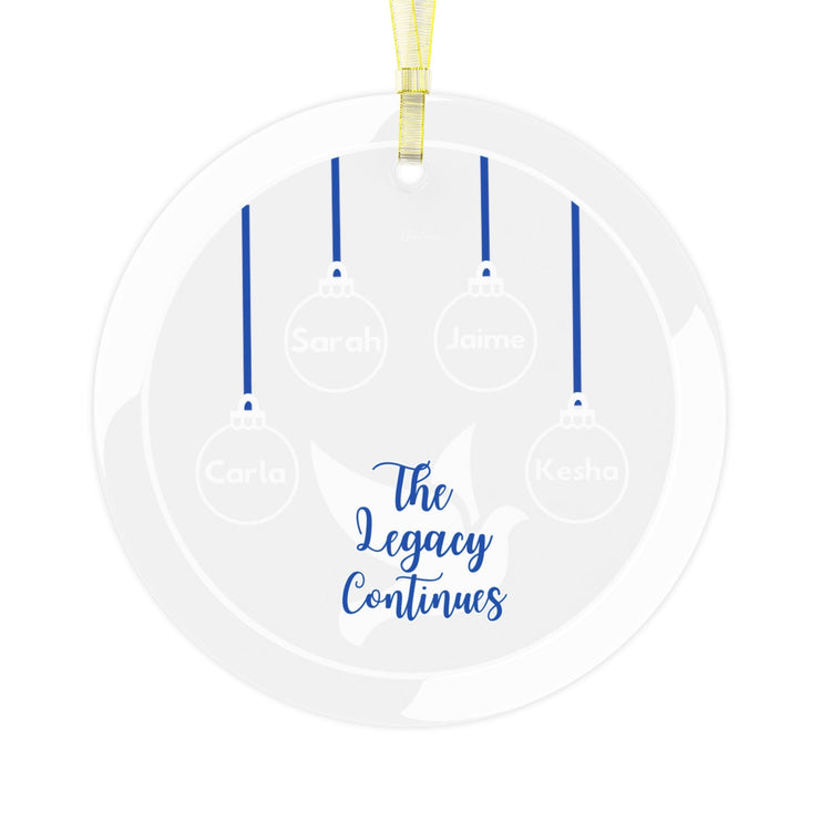 The Legacy Personalized Blue & White Glass Ornament