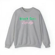 Black Girl Soft Life Pink and Green Sweatshirt