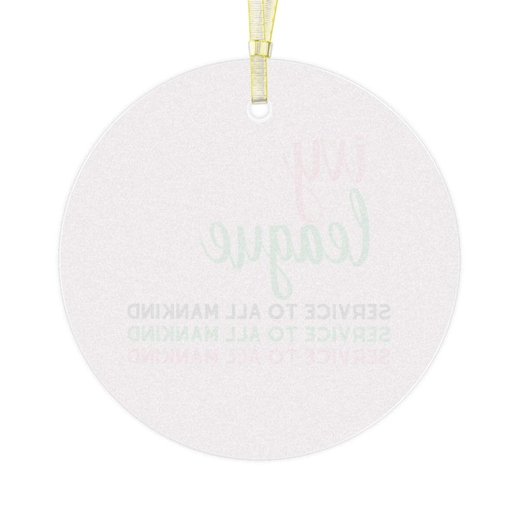 Ivy League Pink and Green Glass Ornament