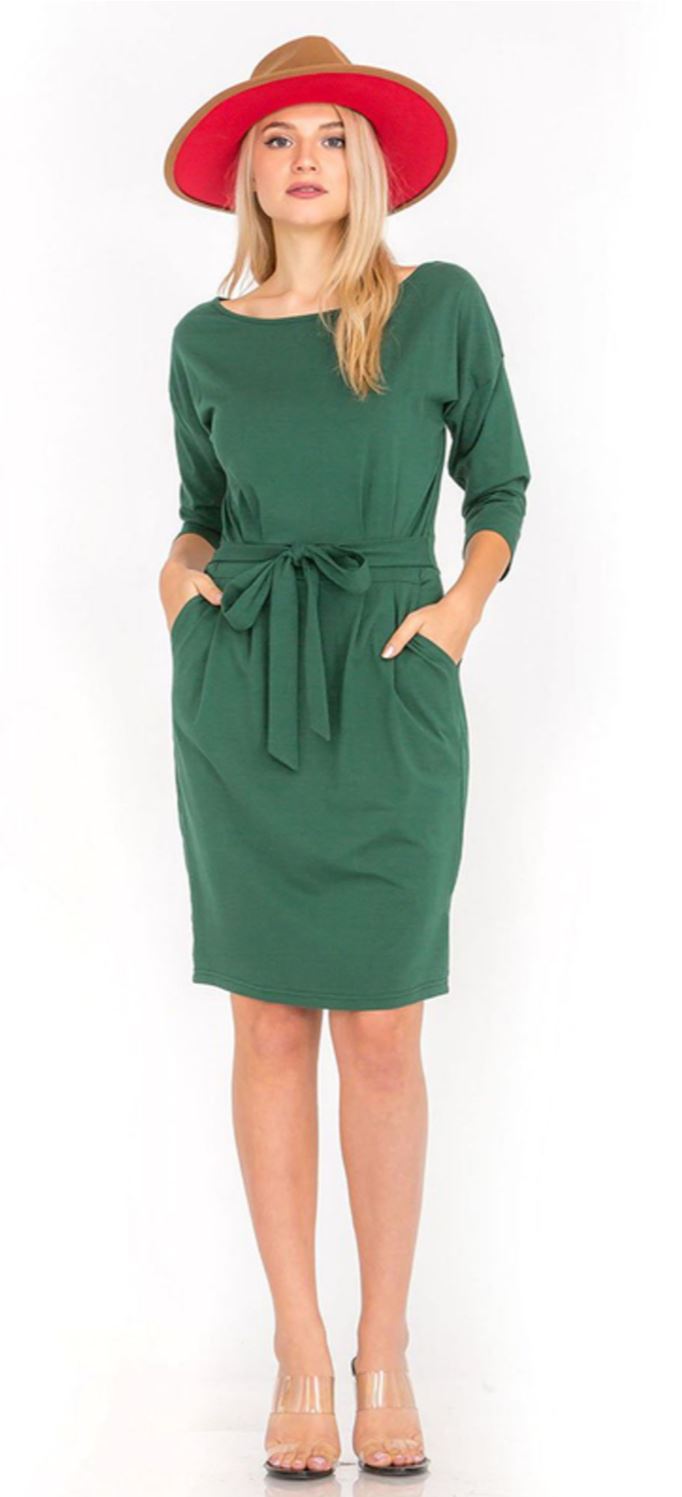 Amanda Dress Coral and Green