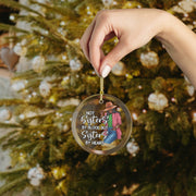 Sisters Pink and Green Glass Ornament