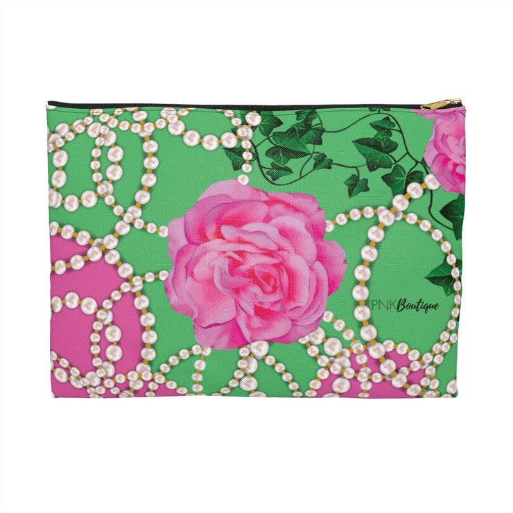 PNK Signature Pink & Green Accessory Pouch