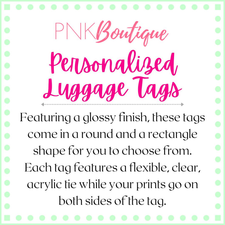 PNK Pink & Green Watercolor Personalized Luggage Tag