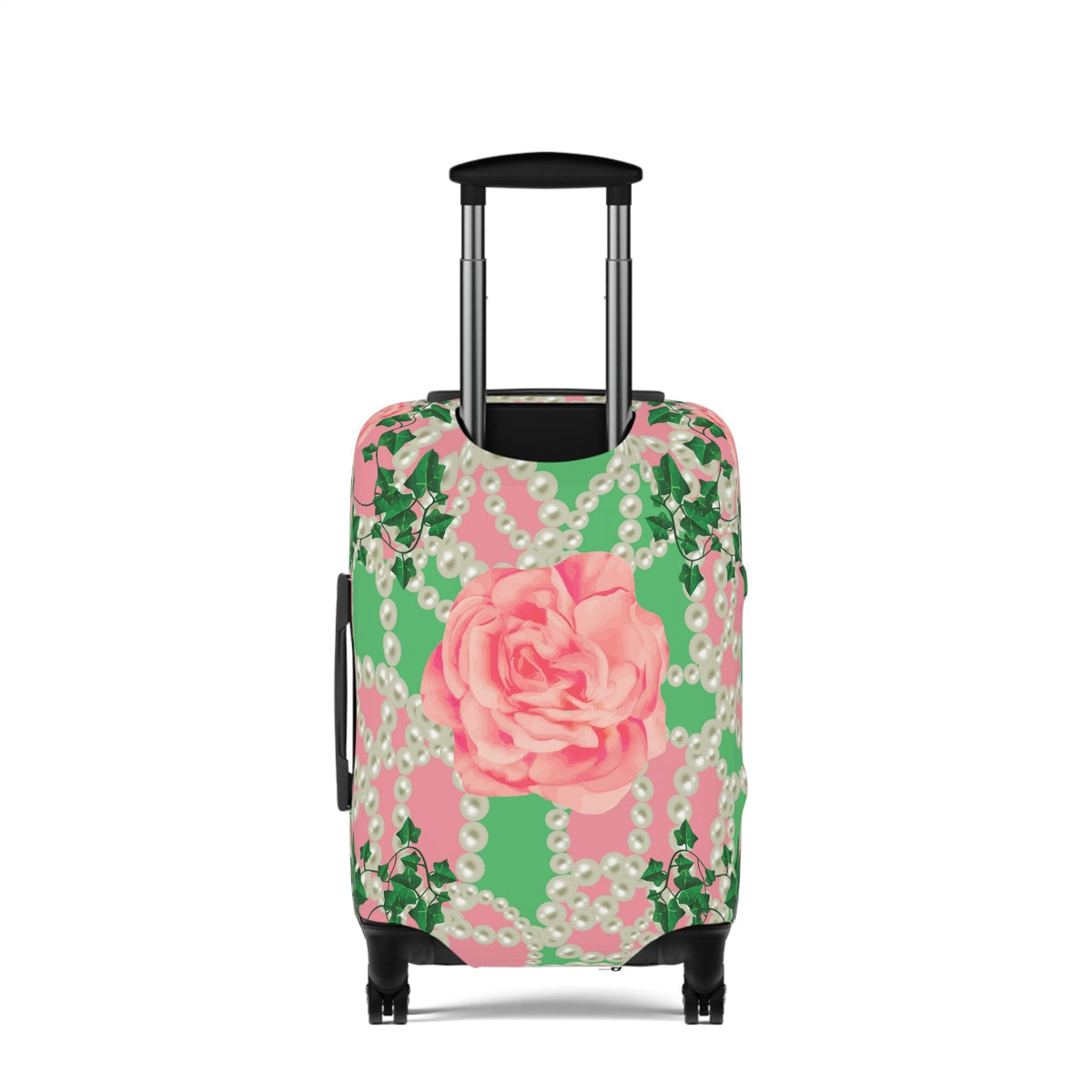 Signature 2 Pink & Green Personalized Luggage Cover PNK Boutique