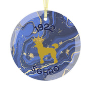 1922 Royal Blue and Gold Glass Ornament