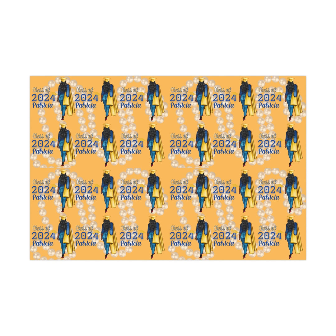 2024 Graduates Blue and Gold Wrapping Paper