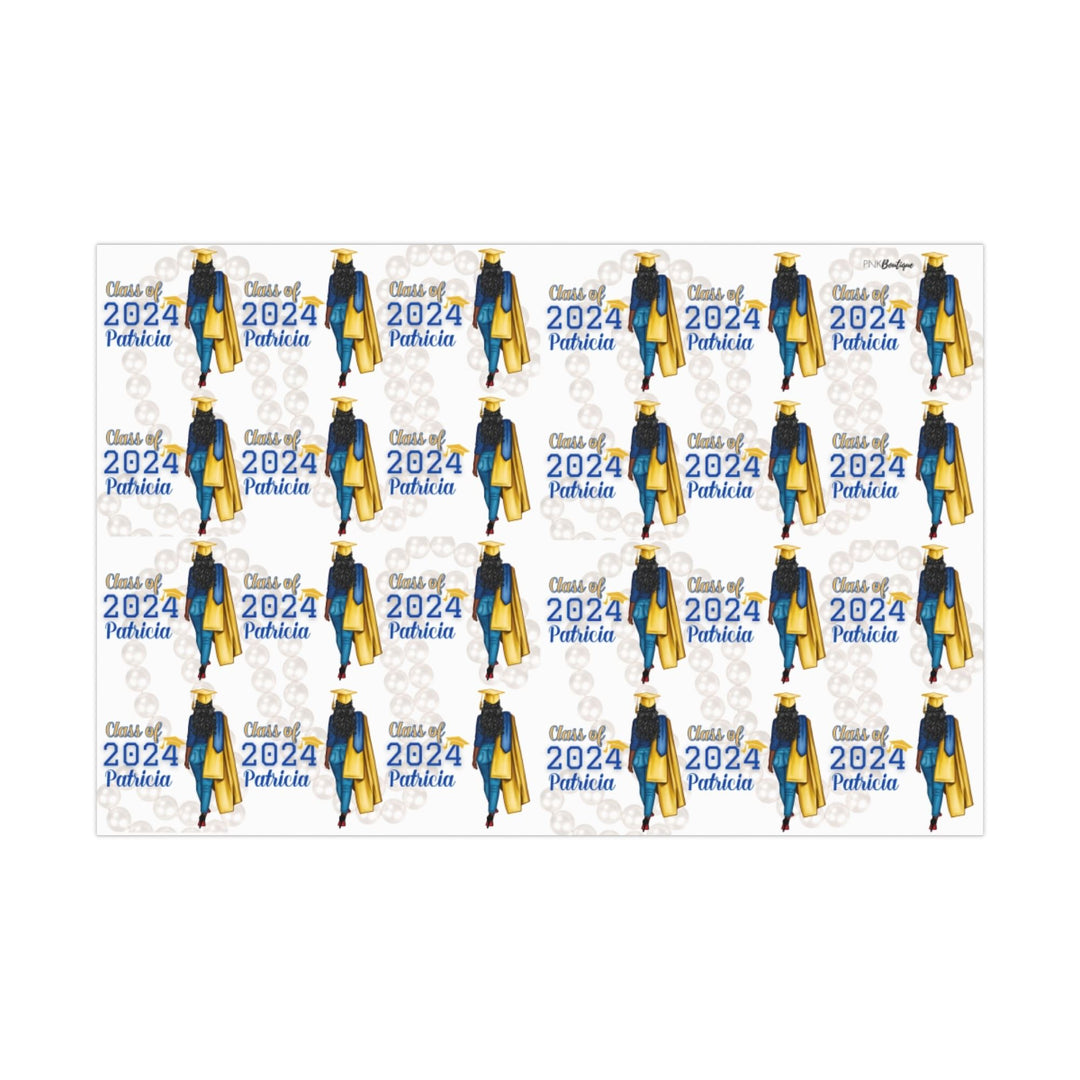 2024 Graduates Blue and Gold Wrapping Paper