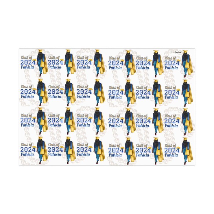 2024 Graduates Blue and Gold Wrapping Paper