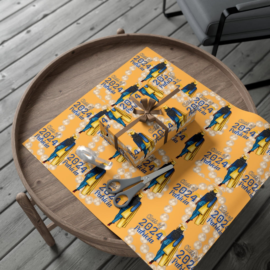 2024 Graduates Blue and Gold Wrapping Paper