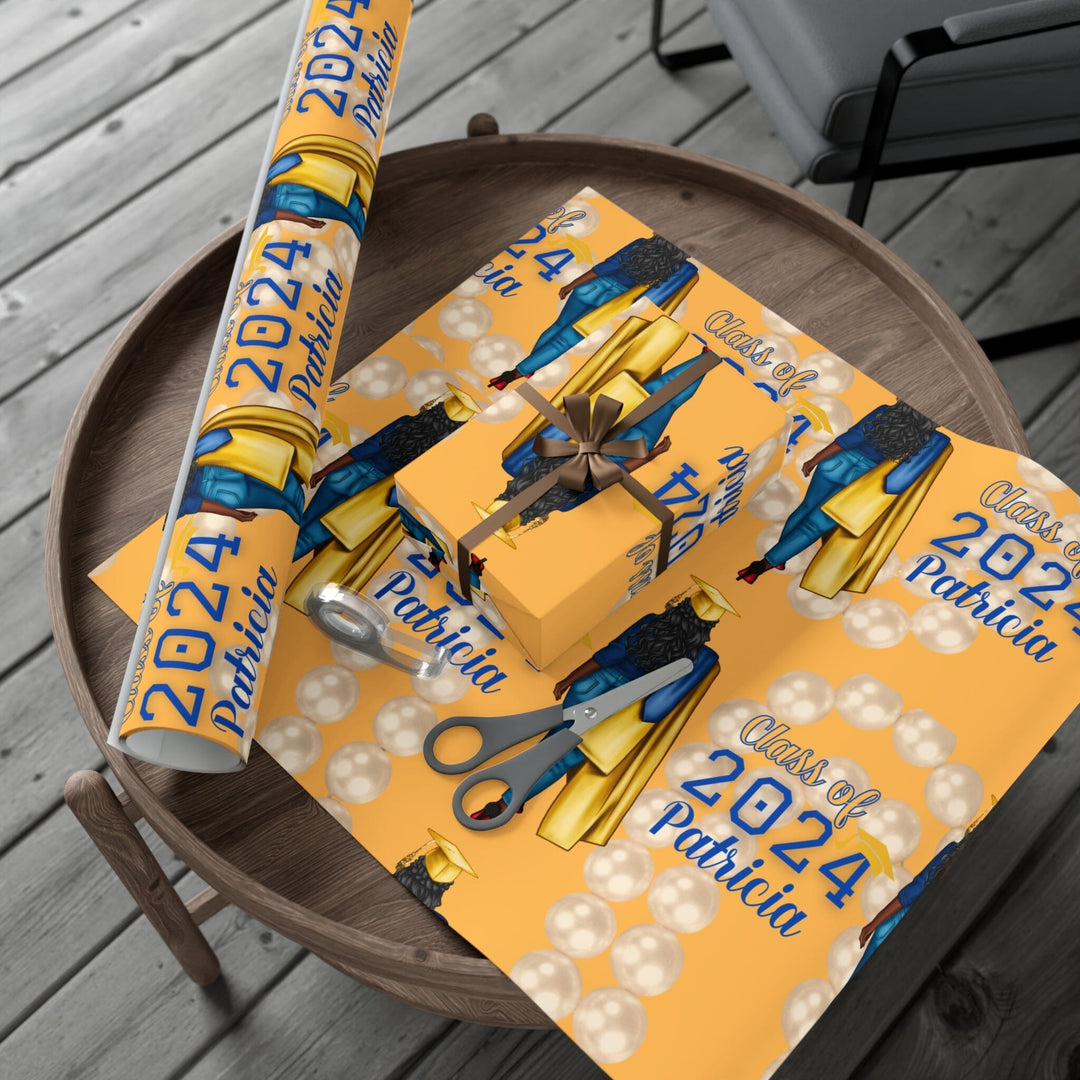 2024 Graduates Blue and Gold Wrapping Paper