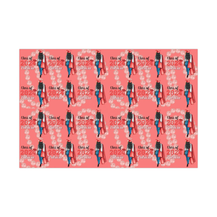 2024 Graduates Red and White Wrapping Paper
