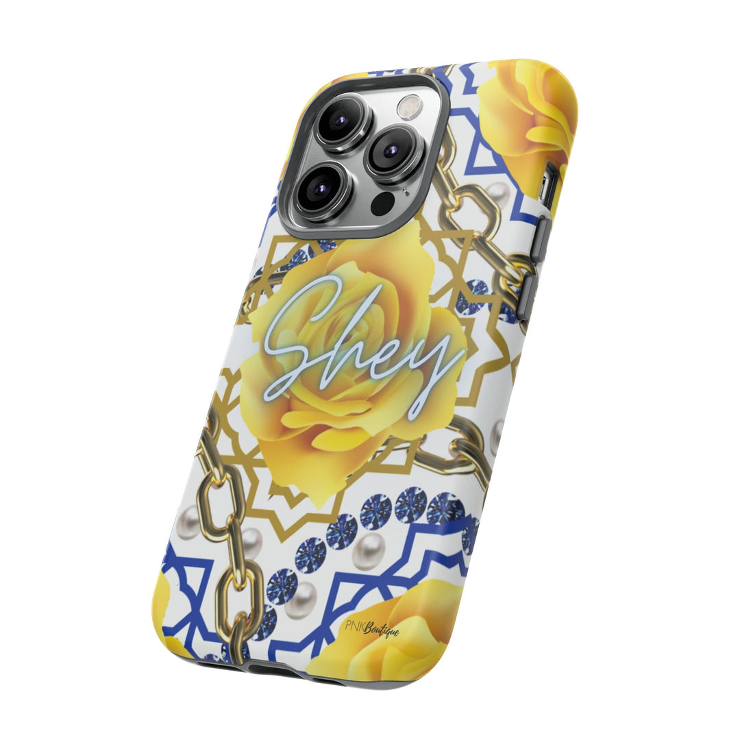 Blue and Gold Personalized Phone Case