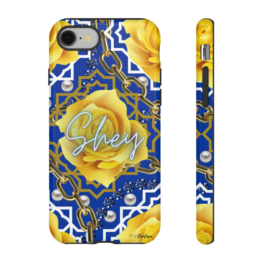 Blue and Gold Personalized Phone Case