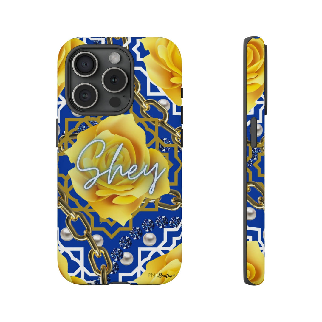 Blue and Gold Personalized Phone Case