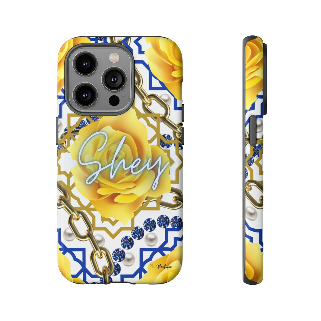 Blue and Gold Personalized Phone Case