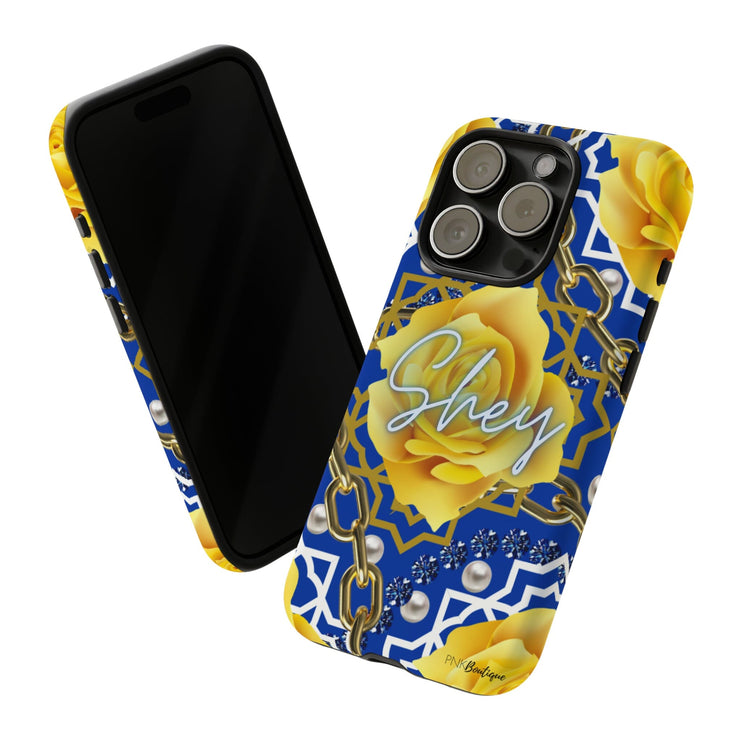 Blue and Gold Personalized Phone Case