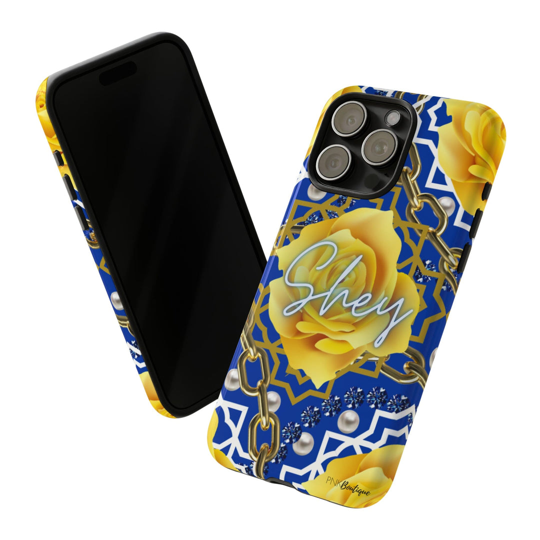 Blue and Gold Personalized Phone Case