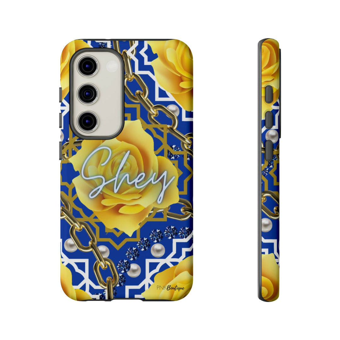 Blue and Gold Personalized Phone Case