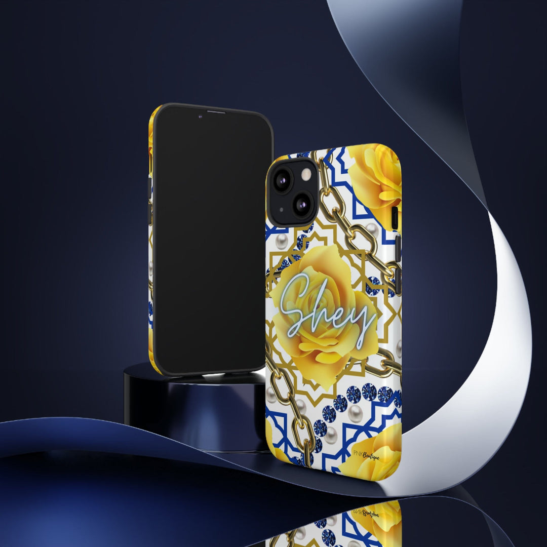 Blue and Gold Personalized Phone Case