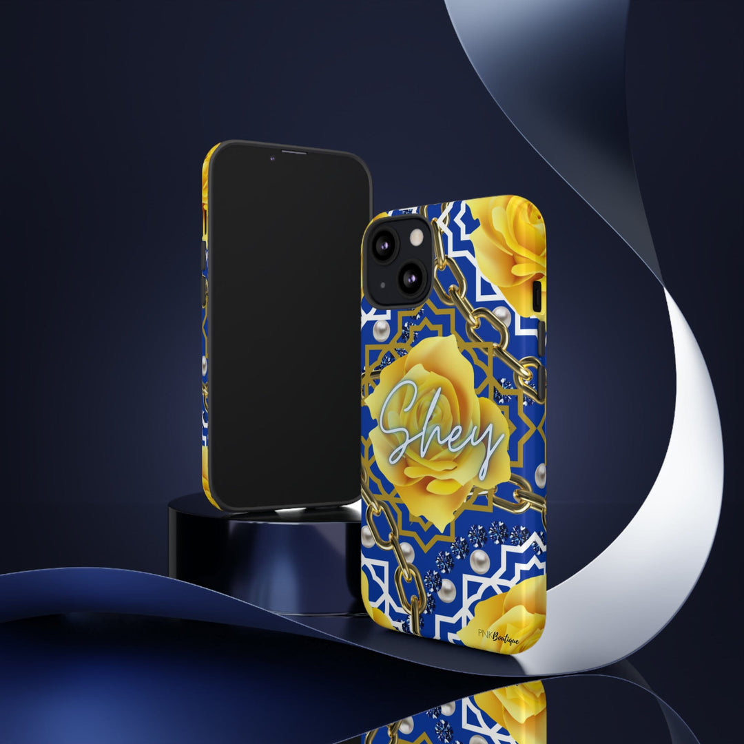 Blue and Gold Personalized Phone Case