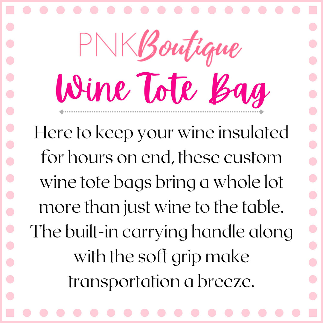 Blue and Gold Personalized Wine Tote Bag