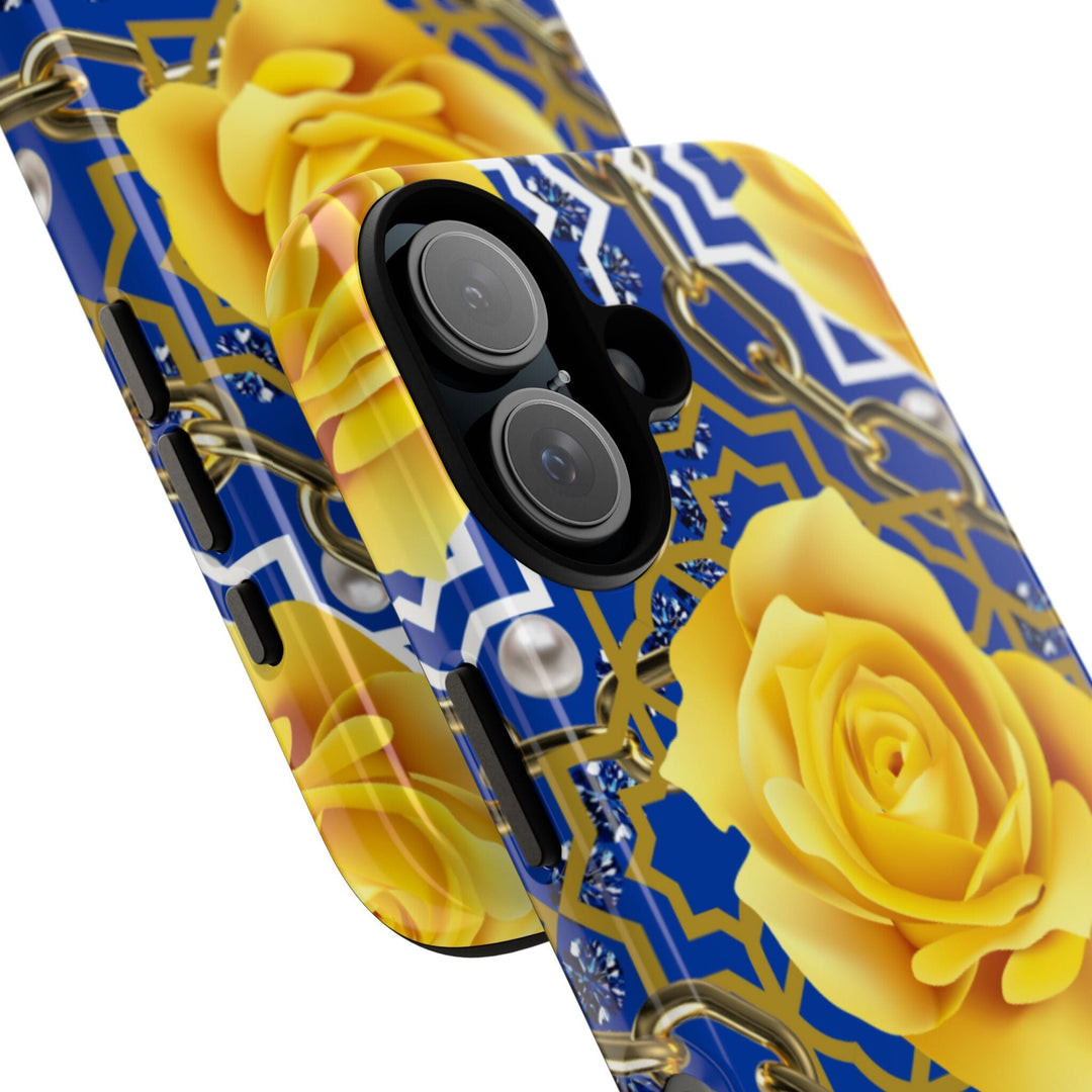 Blue and Gold Tough Phone Case