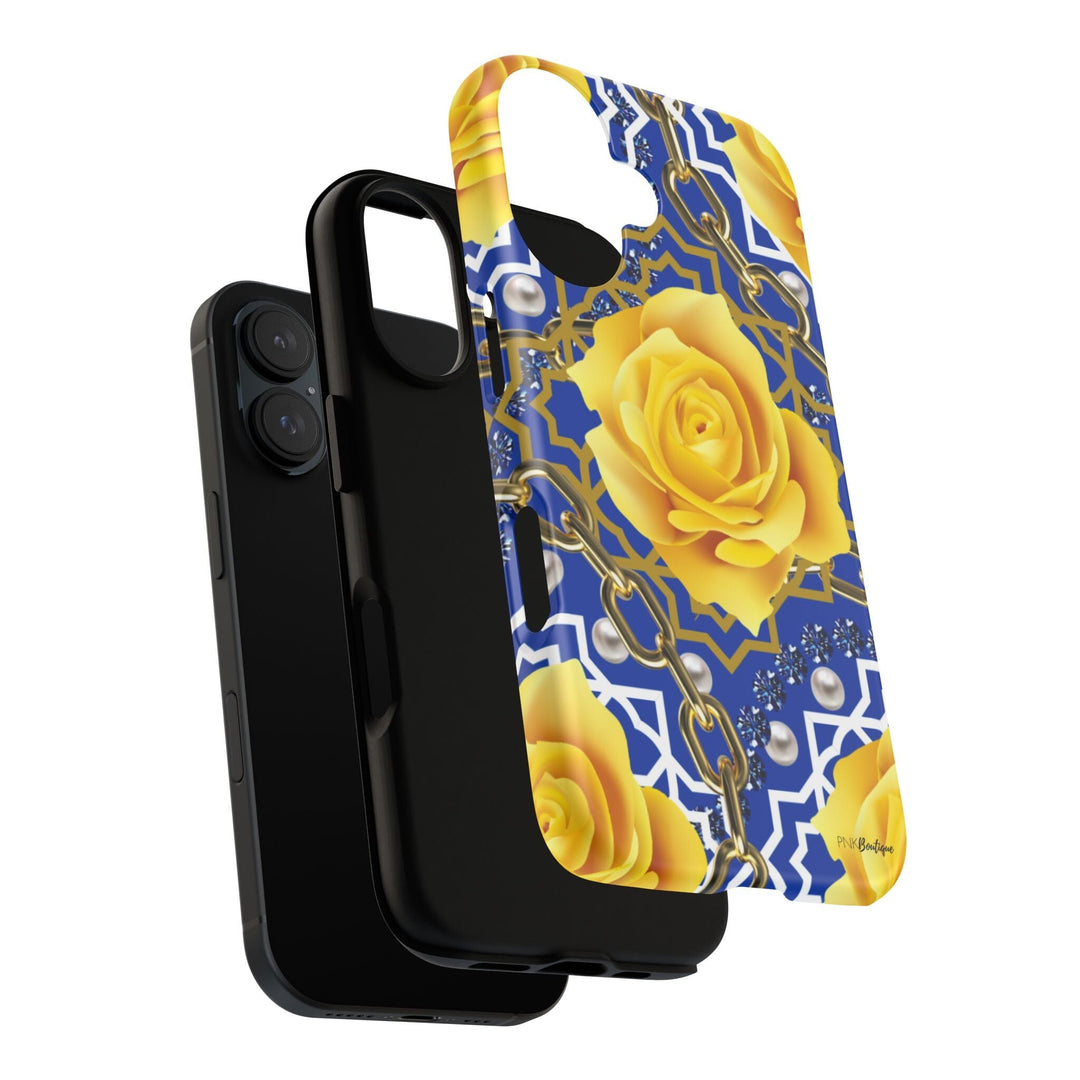 Blue and Gold Tough Phone Case