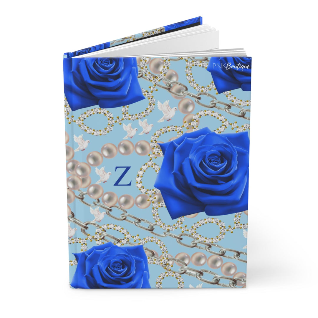 Blue and White Finer woman Hardcover Journal