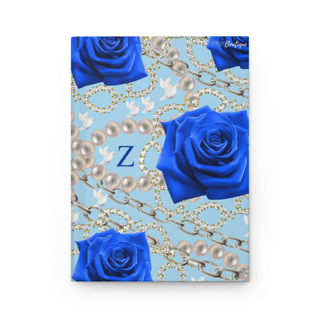 Blue and White Finer woman Hardcover Journal