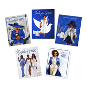 Blue and White Multi-Design Greeting Cards (5-Pack)
