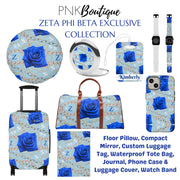 Blue and White Personalized Wine Tote Bag