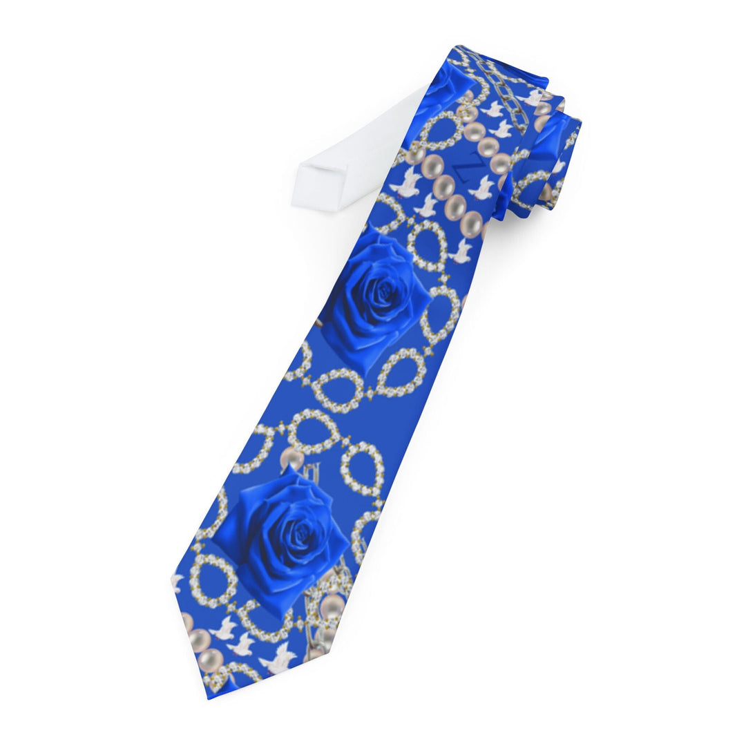 Blue and White Zeta Sorority-Inspired Women Necktie | Stylish Women Neckwear