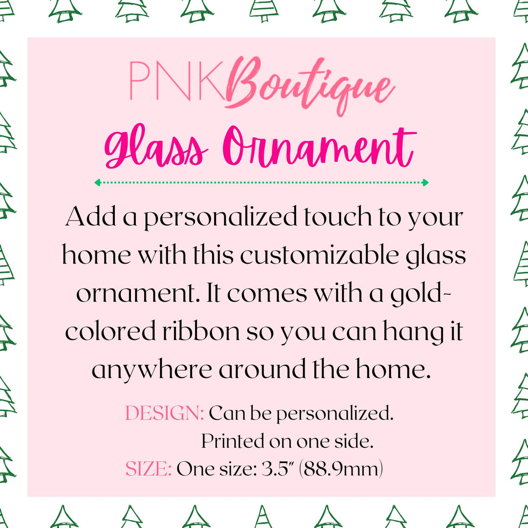 Class of 2024 Graduation Pink and Green Glass Ornament