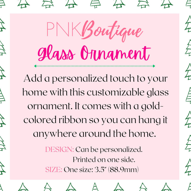 Class of 2023 Personalized Pink and Green Glass Ornament