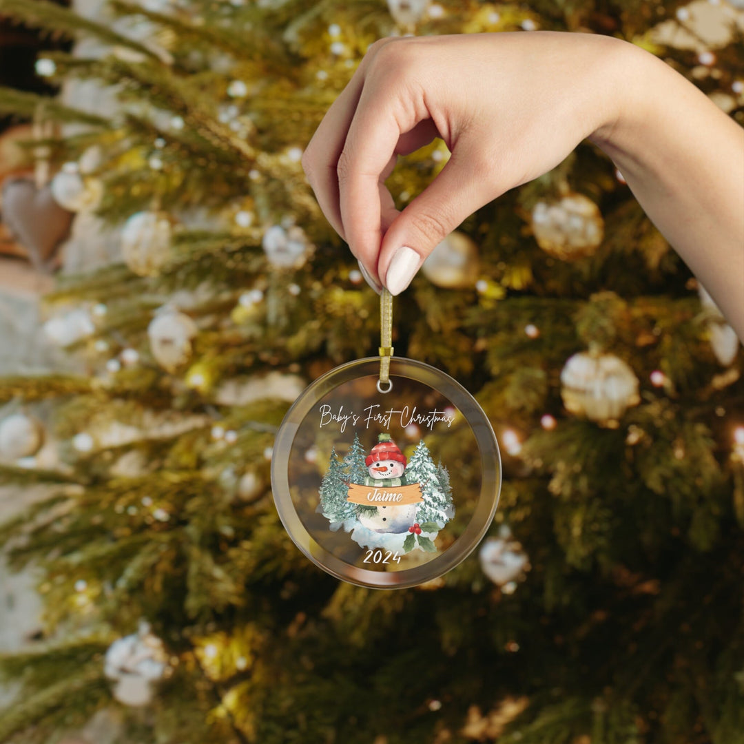 Custom Baby's First Christmas Glass Ornament