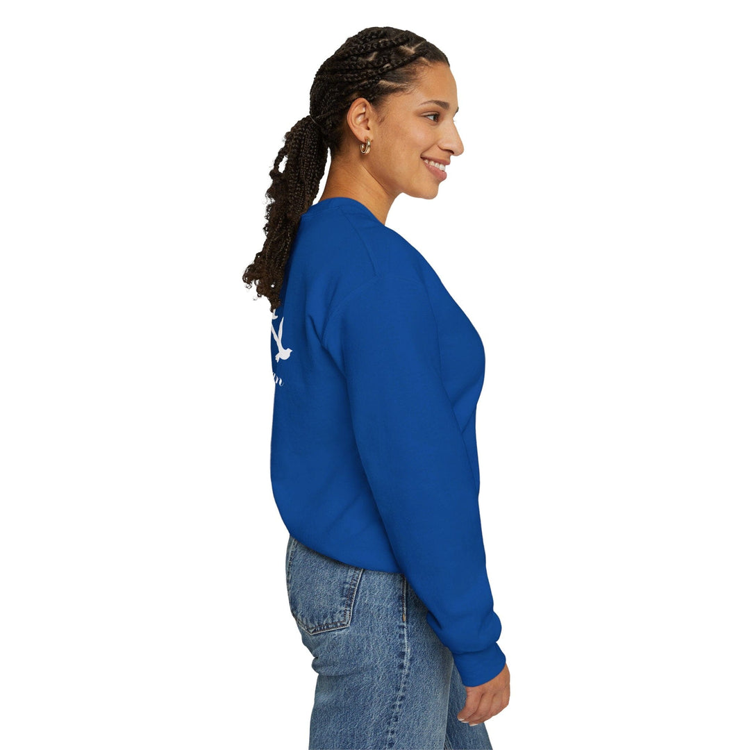 Custom Blue and White Homecoming Crewneck Sweatshirt