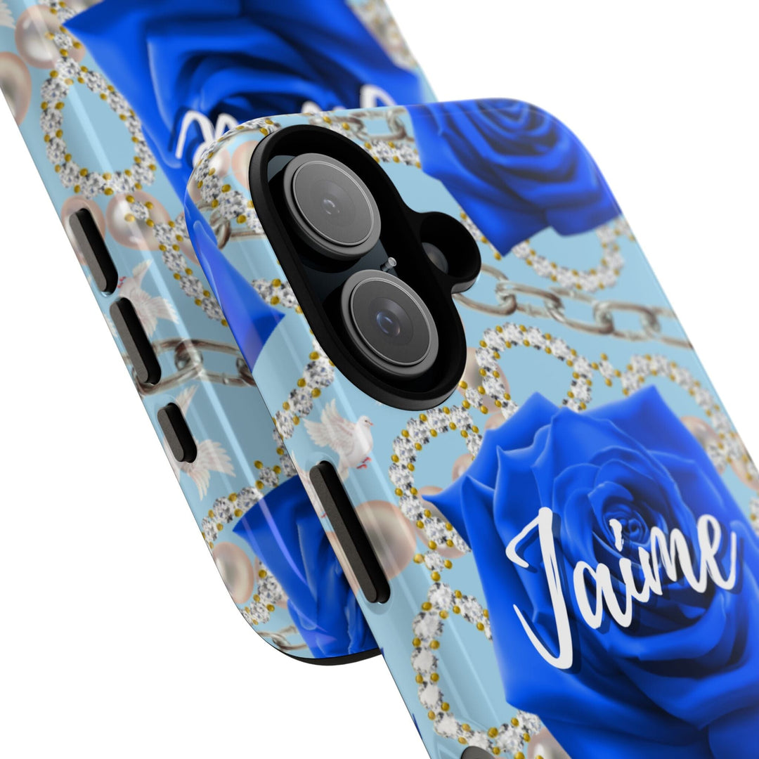 Custom Blue and White Tough Phone Case