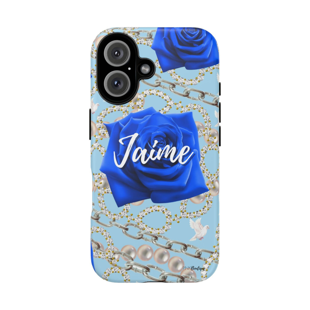 Custom Blue and White Tough Phone Case