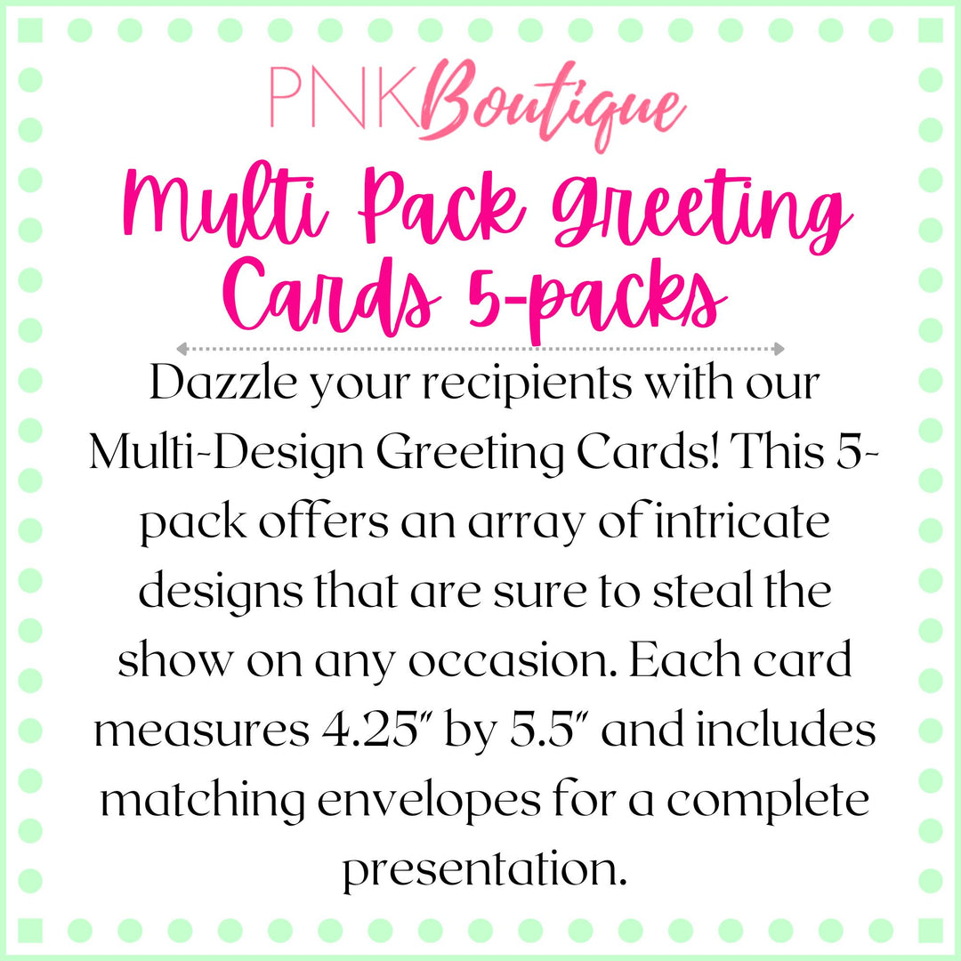 Custom Pink Graduation 2024 Multi-Pack Greeting Cards (5-Pack)