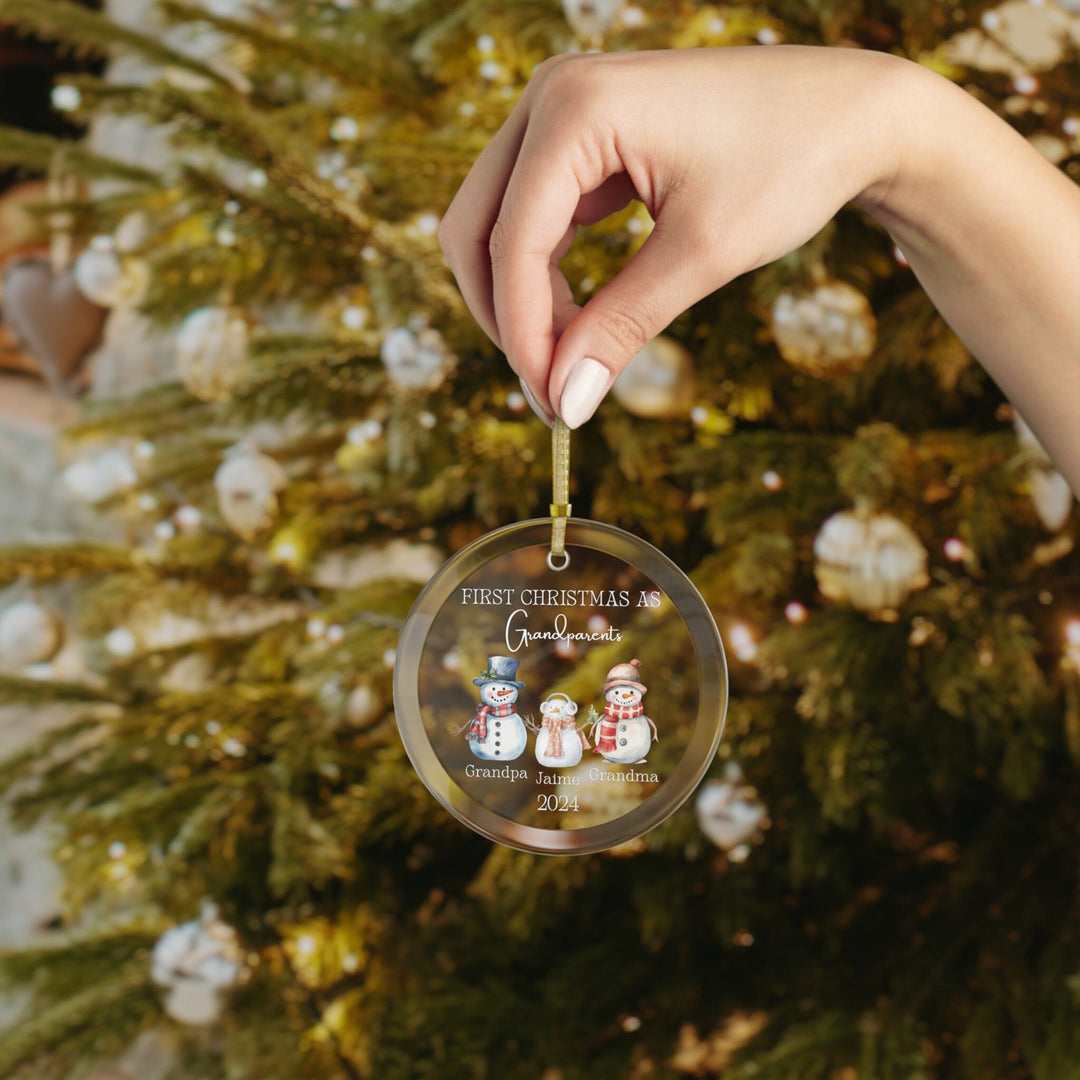 Custom Grand Parent Glass Ornament