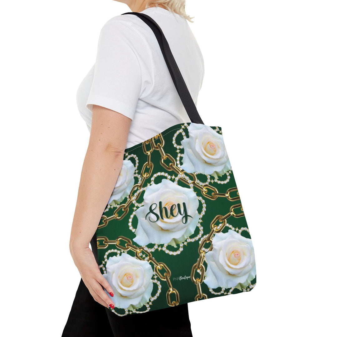 Custom Green and White Links Tote Bag