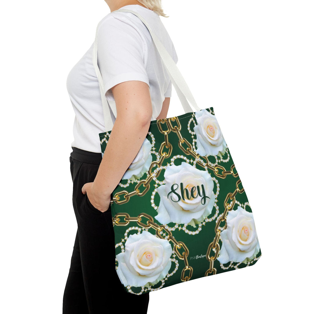 Custom Green and White Links Tote Bag