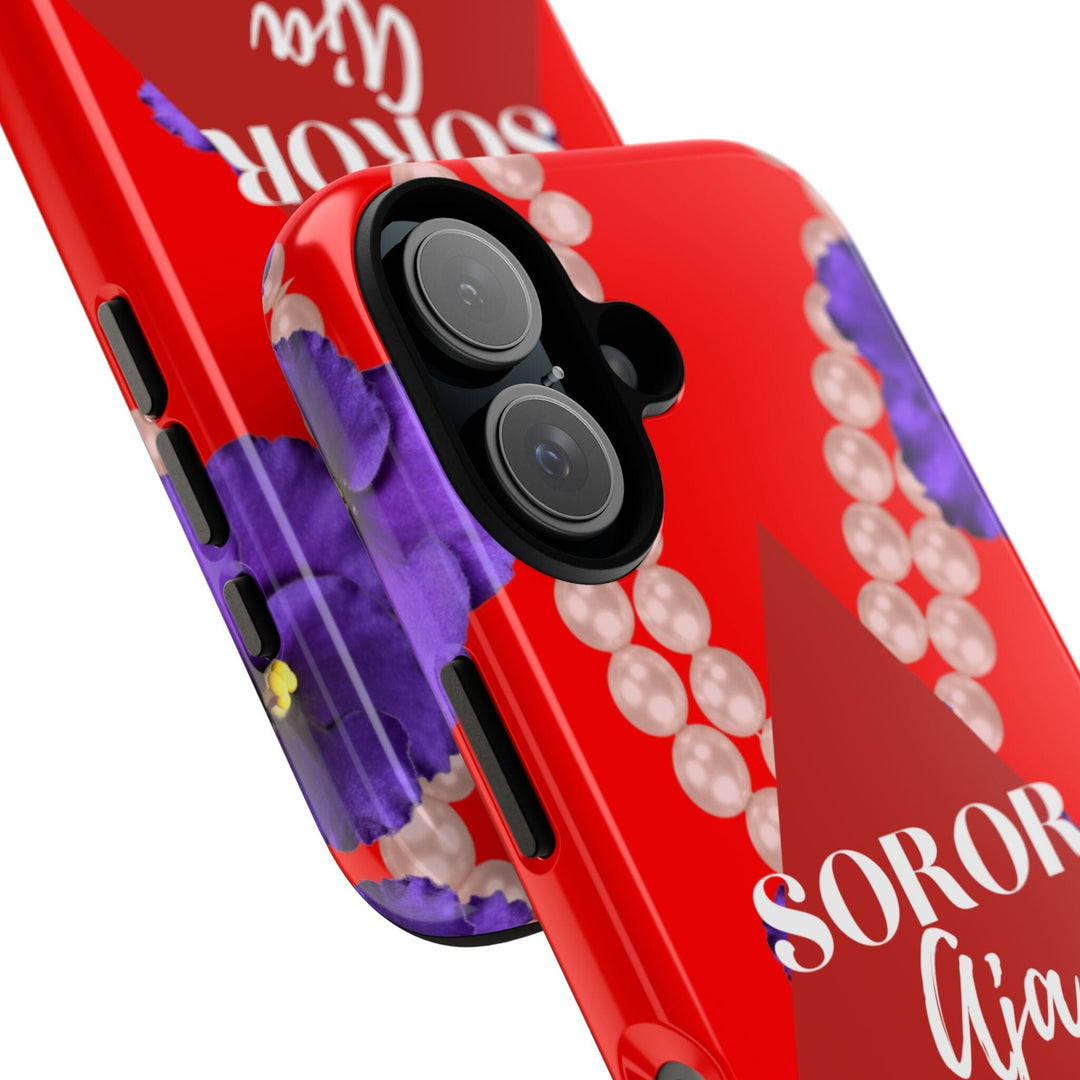 Custom Red and White Tough Phone Case