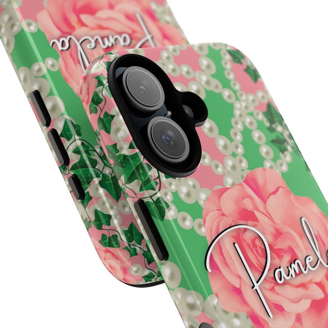 Custom Signature 2 Pink and Green Tough Phone Case