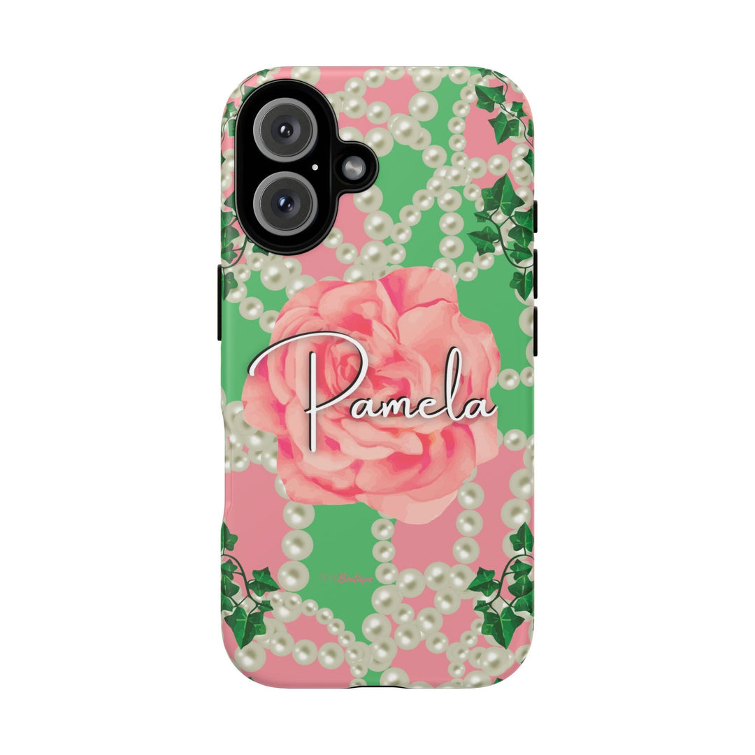 Custom Signature 2 Pink and Green Tough Phone Case